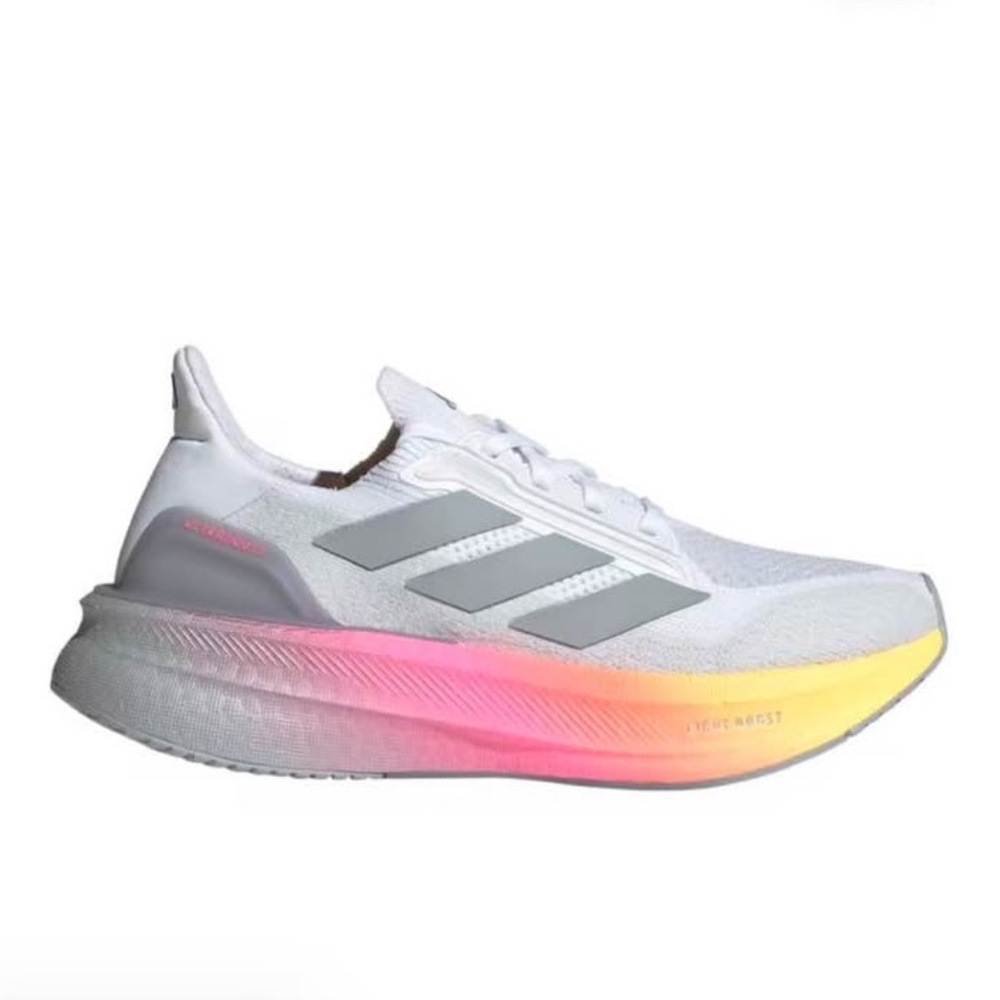 Adidas Women's White and Pink Gradient Sneakers